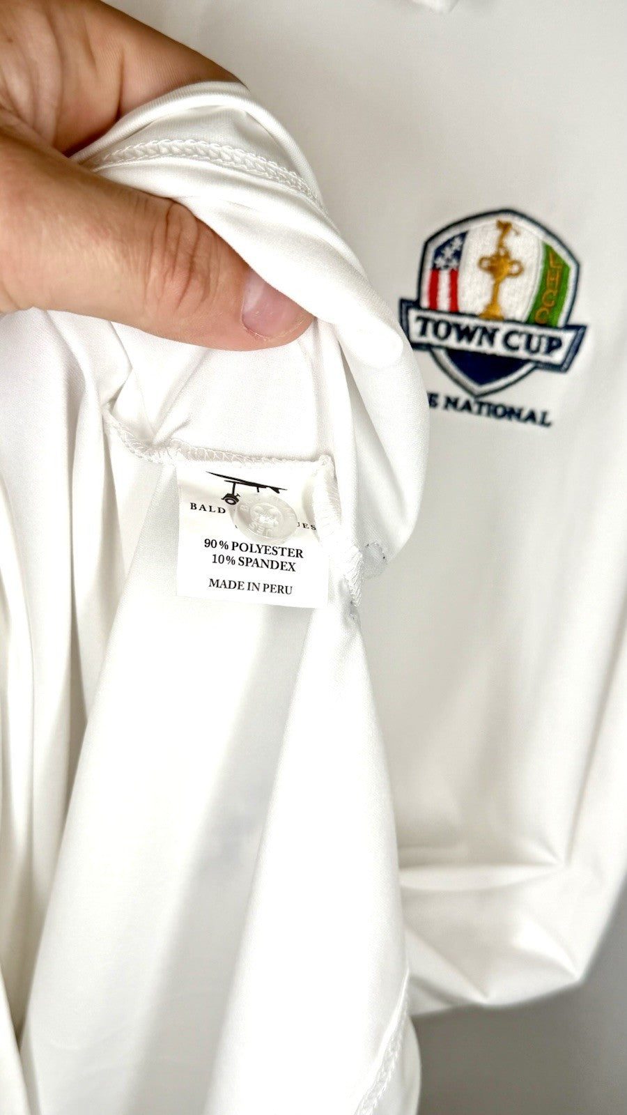 Bald Head Blues Polo Men’s Medium White The National Town Cup Golf Club Shirt