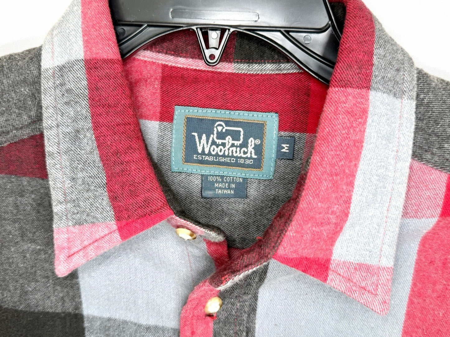 Vintage Woolrich Flannel Shirt Men’s Medium Red Black Gray Buffalo