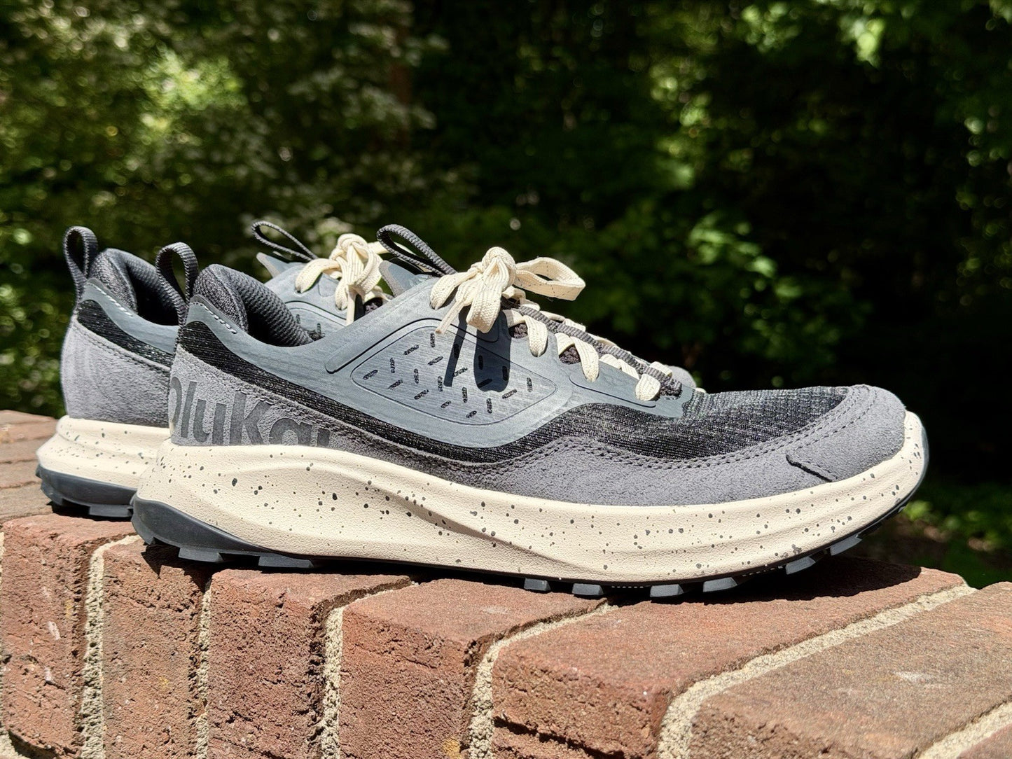 OluKai Makiki Womens Size 9 Trail Running Shoes Dark Gray Suede Worn Once VGC