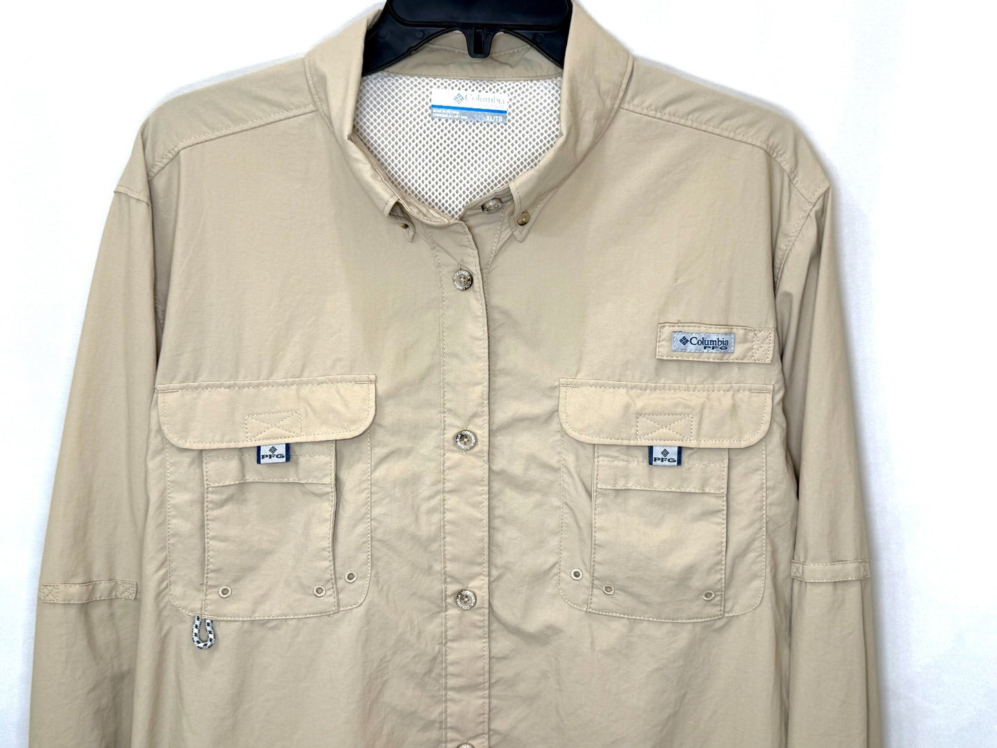 Columbia PFG Men's XL Tan Long Sleeve Button Up Fishing Hiking Vent Shirt