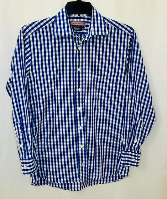Vineyard Vines ® Dress Shirt / Classic Fit / Size 15 1/ 2 - 33 / Blue & White