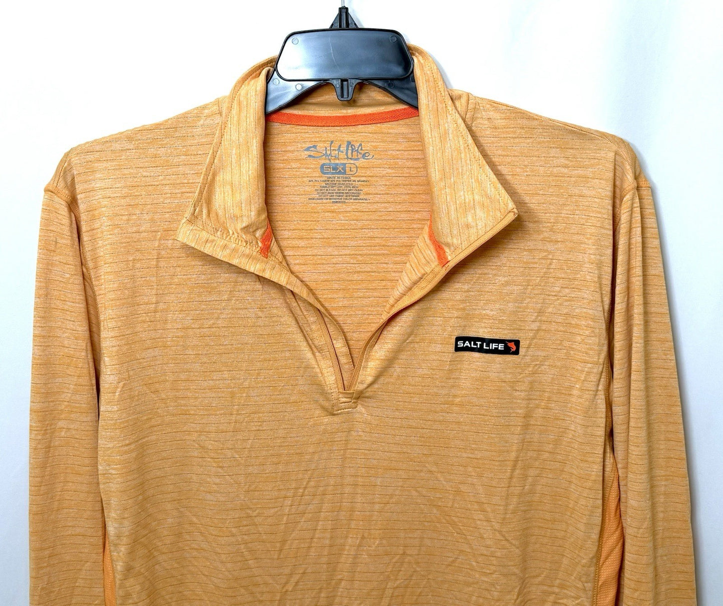 Salt Life Performance SLX Uvapor 1/4 Zip Pullover Orange Size L (Missing Zipper)