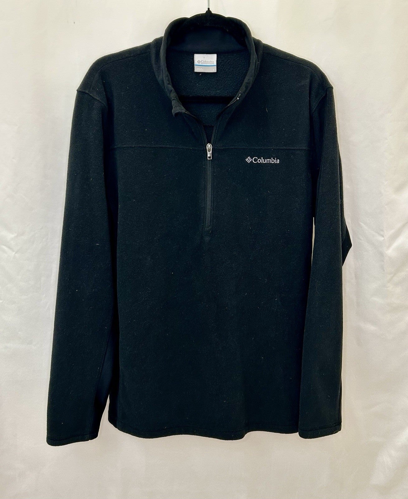 COLUMBIA MENS BLACK 1/4 Zip Fleece Jacket Size Large