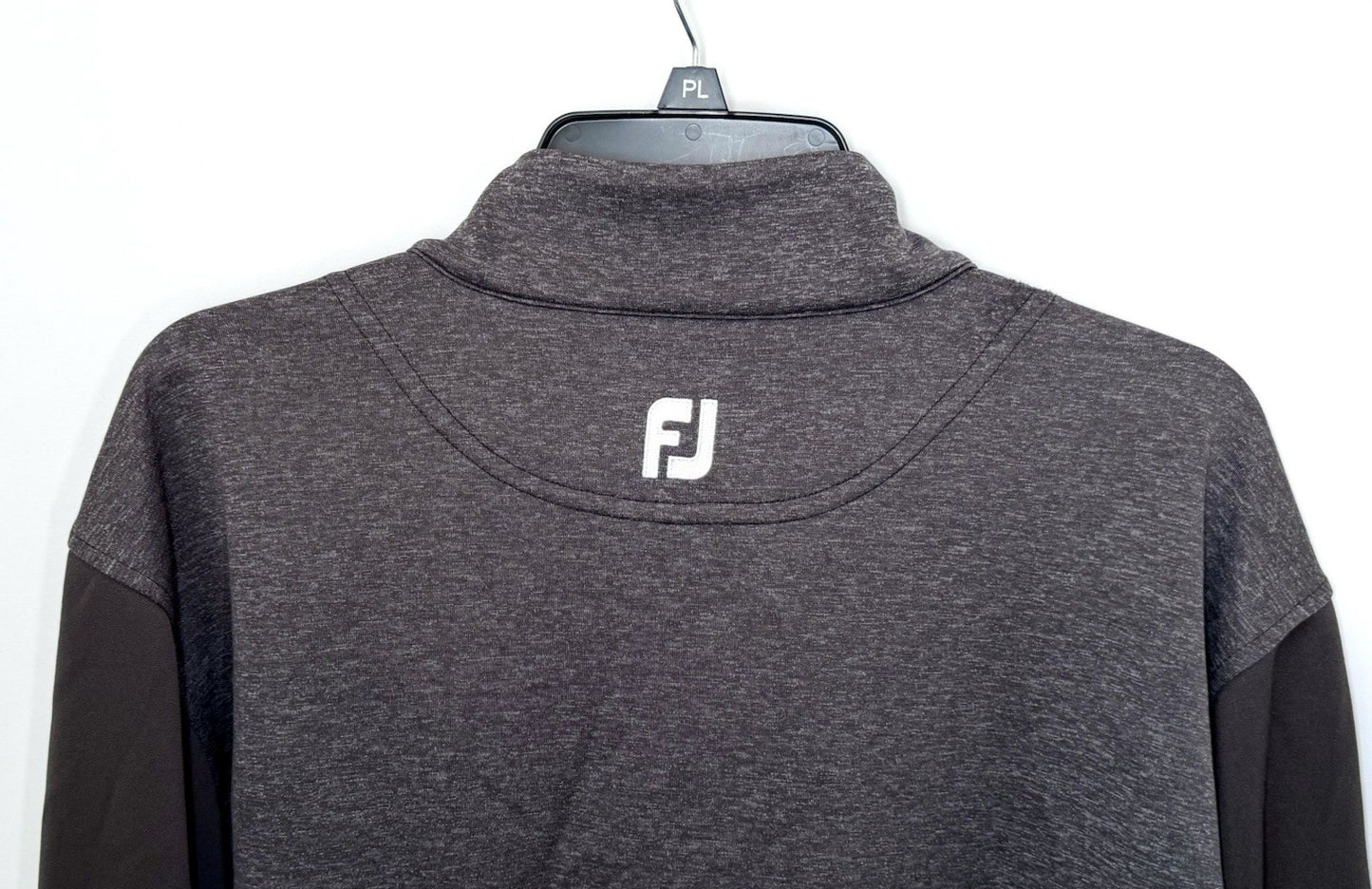 FootJoy XL Heather Yoke Half-Zip Golf Pullover Mid-Layer Black Gray Glen Oaks