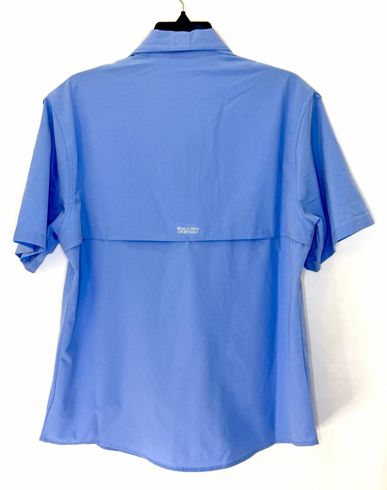 World Wide Sportsman Fishing Shirt Men’s L Periwinkle Vented Short Sleeve Button