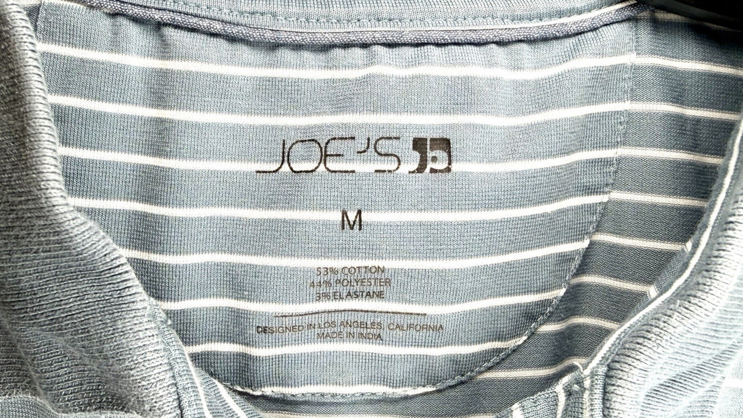 JOE'S JEANS Men's Medium Grey Heather Short Sleeve Stripped Polo Stretch