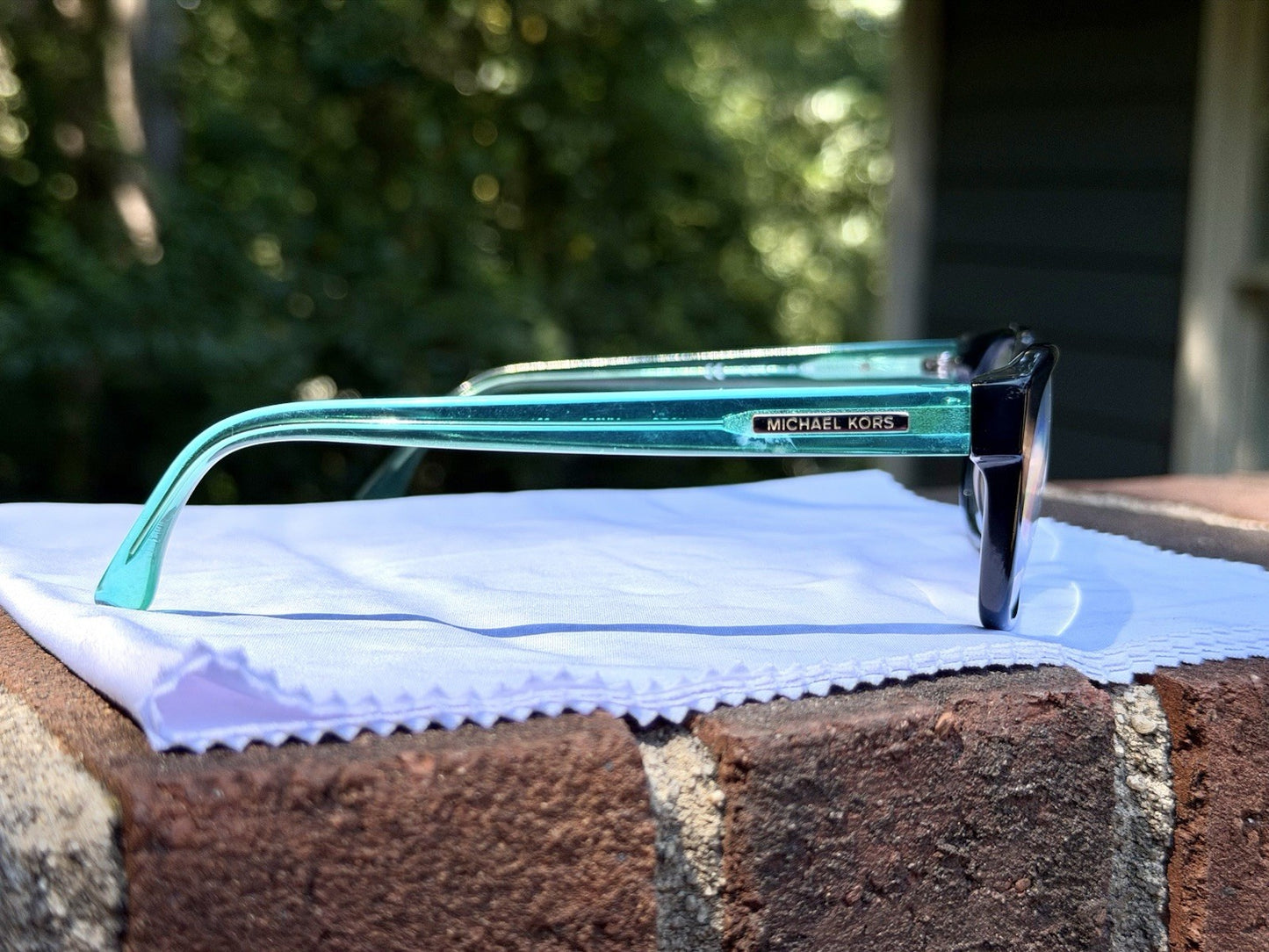 Michael Kors MK282 001 Black Aqua Teal Crystal Eyeglasses Frames Only 51-18-135