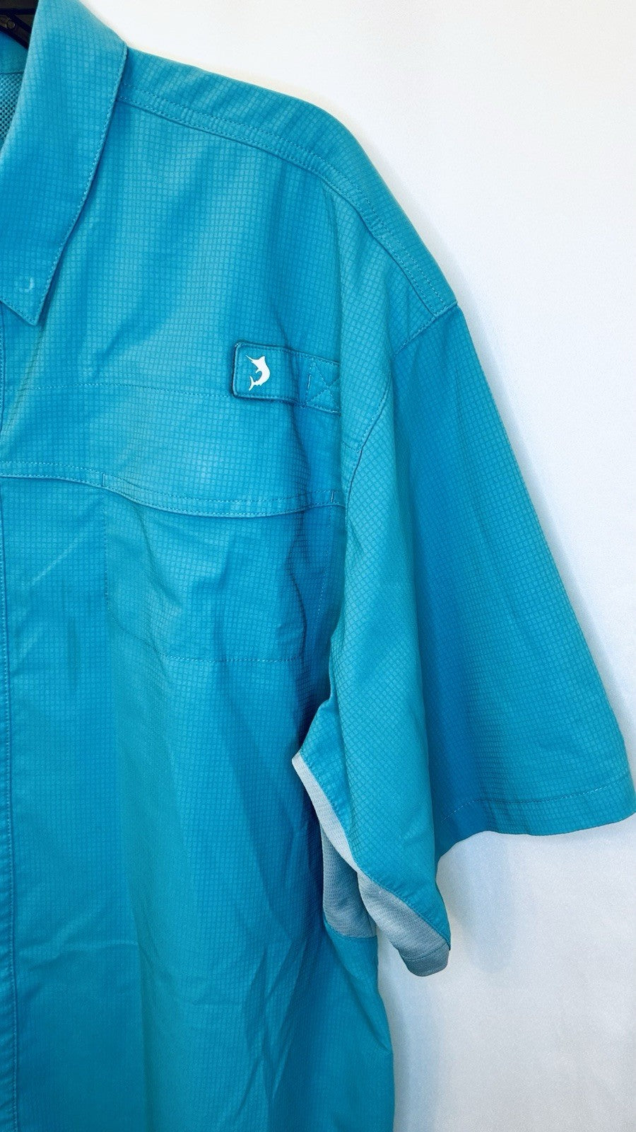 Reel Legends Mariner Shirt Men’s XL / Turquoise / Vented Short Sleeve / Fishing