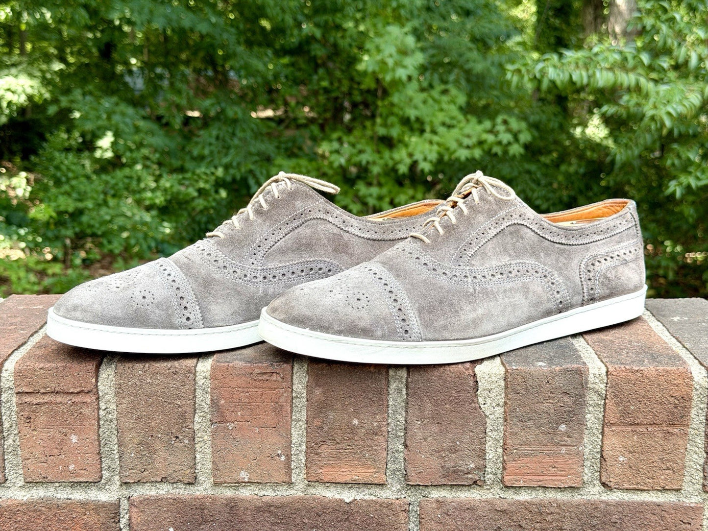 Allen Edmonds Strand Sneaker Grey Suede Men’s 12D Oxford Dress Shoes $300+ New