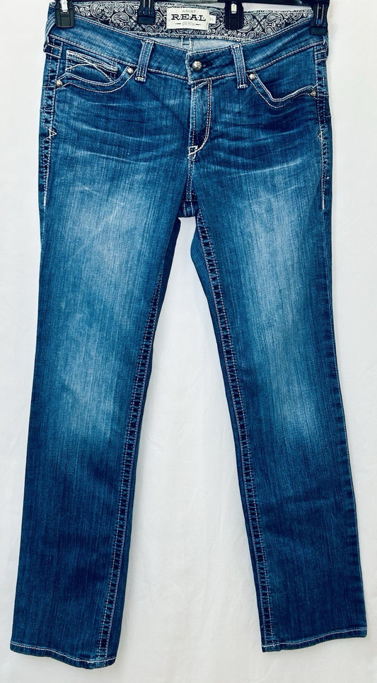 Ariat Real Denim 30L MidRise Straight Jeans | Medium Wash | *Measured To 31x34*