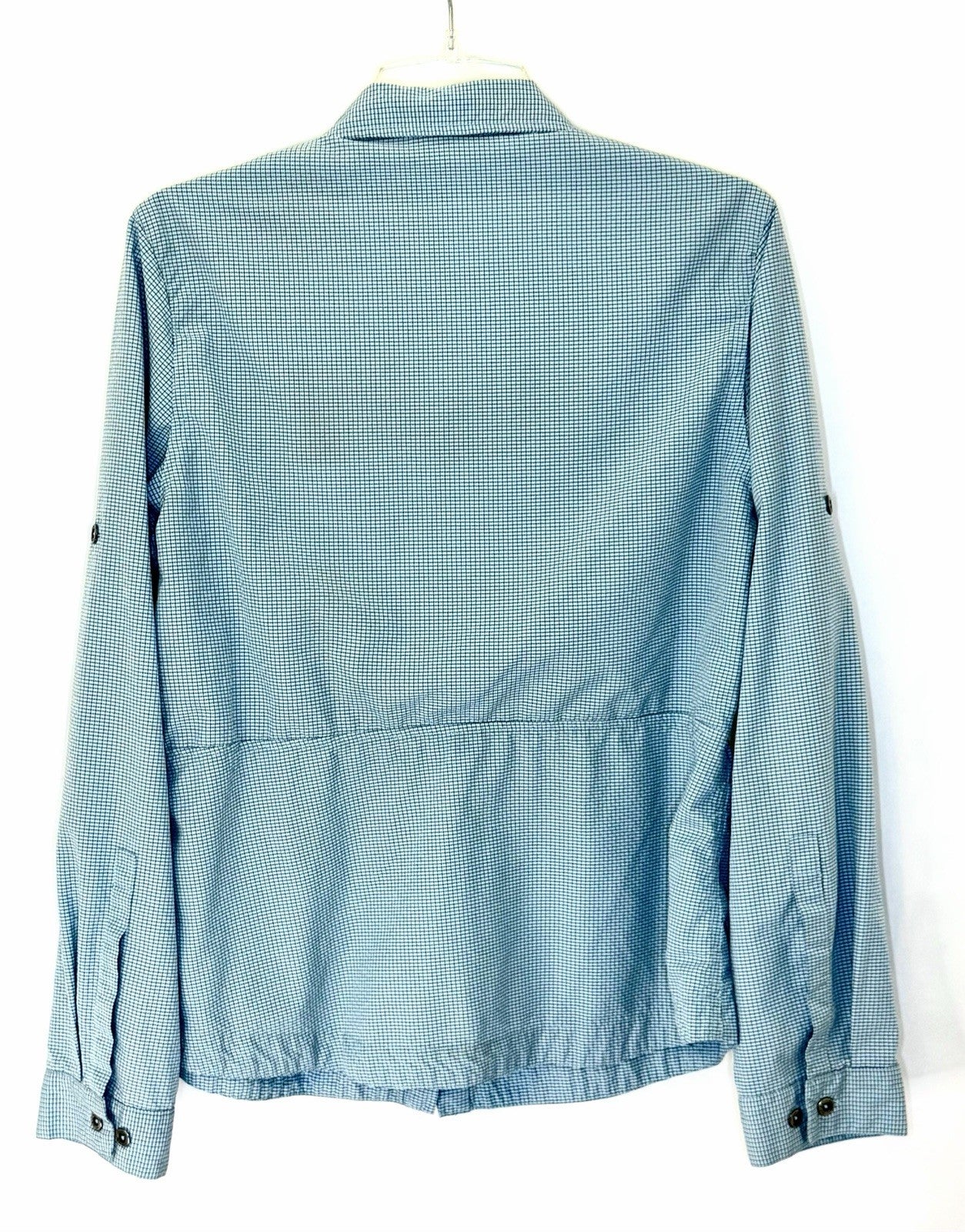 Alpine Design Women's Active Long Sleeve Top Hidden Button Blue Shirt XL