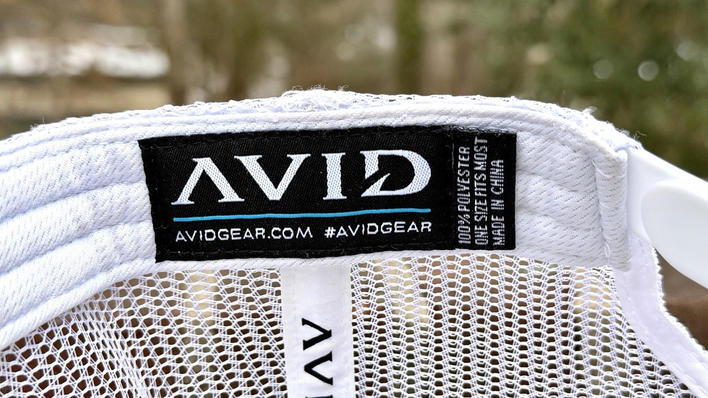AVID Fishing Layday Trucker Hat Snapback Mesh Back Fish Hook Patch