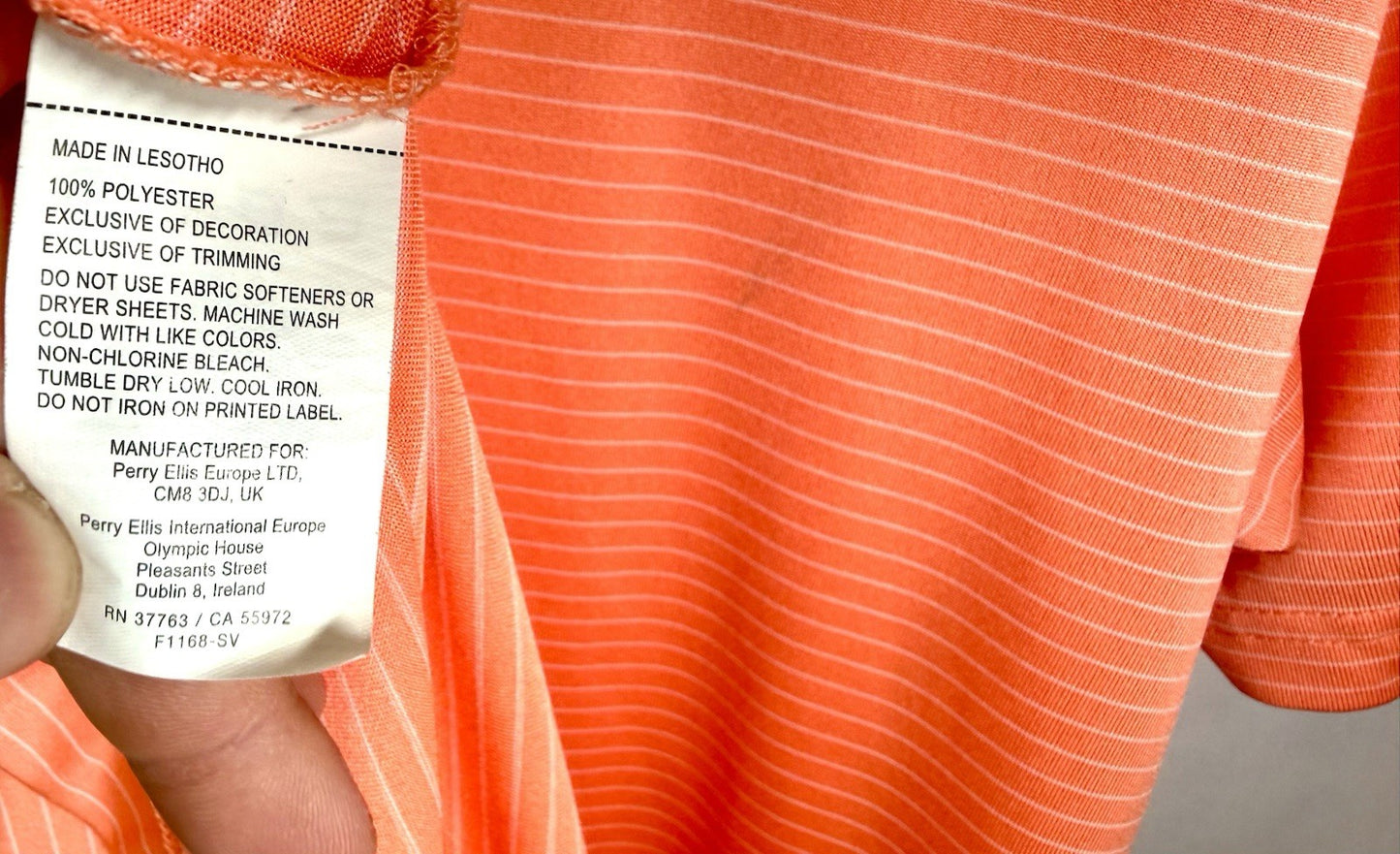 Jack Nicklaus Men's Golf Stay Dri Short Sleeve Polo Shirt Orange Striped Size XL
