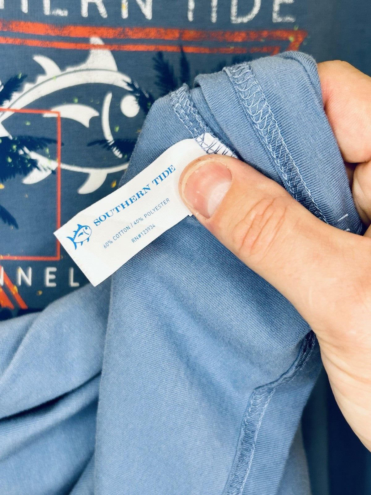 Southern tide Retro Wave Channel Marker LS Tee - Men’s XL