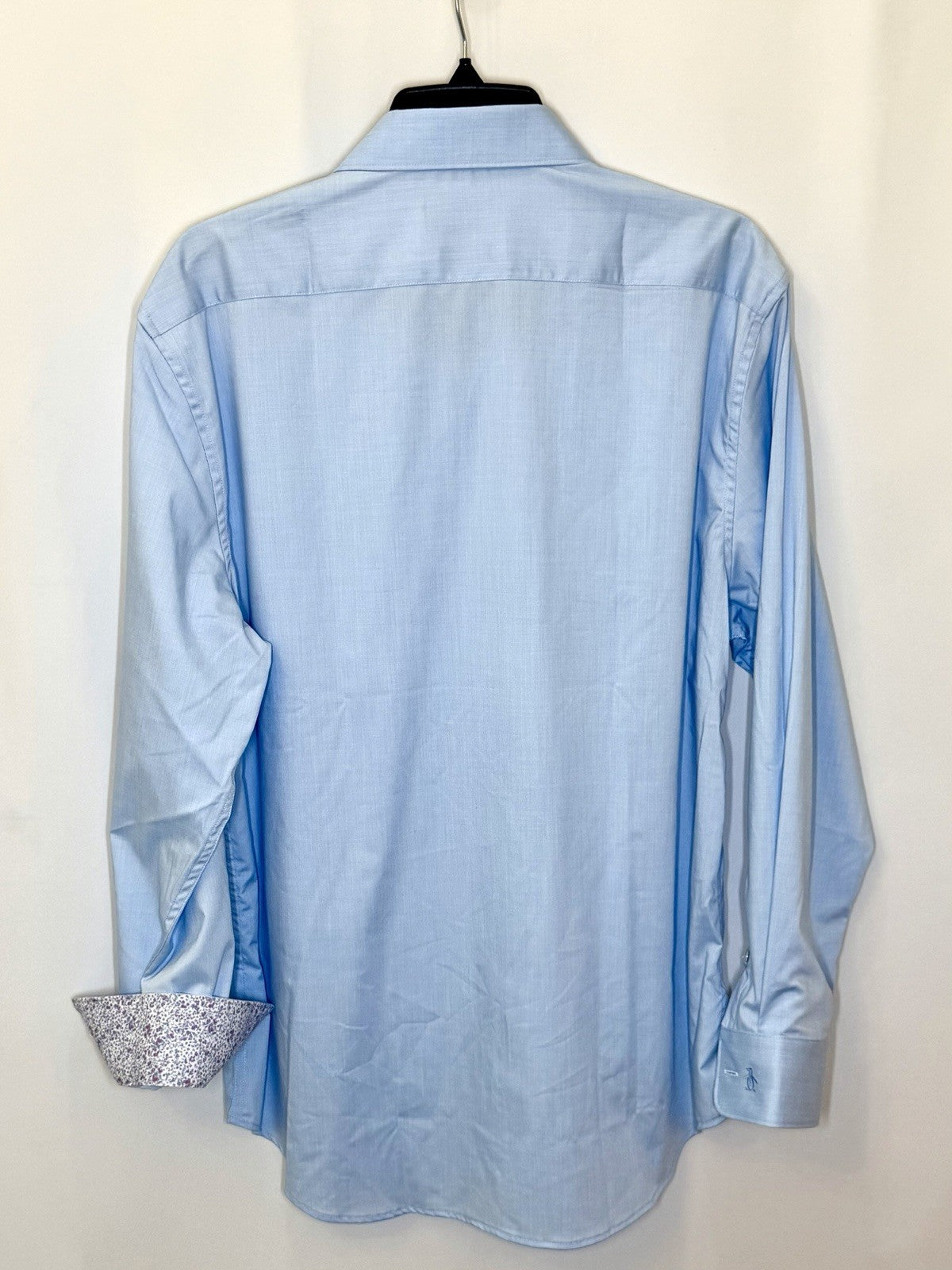 Original Penguin Shirt Mens 16 32/33 Light Blue Heritage Slim Fit Stretch Shirt