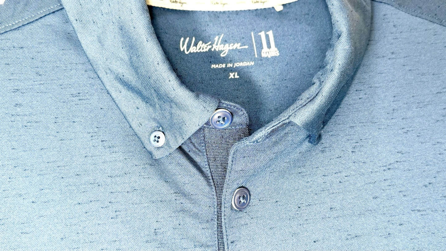 Walter Hagen 11 Majors Short Sleeve Polo Golf Shirt, Size M, Men's Heather Gray