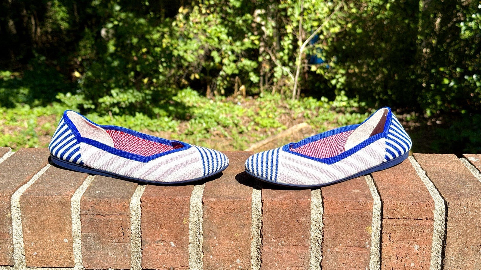 NWOT ROTHY’S Pink Mixed Stripe Flat Rare Retired Size US 6.5