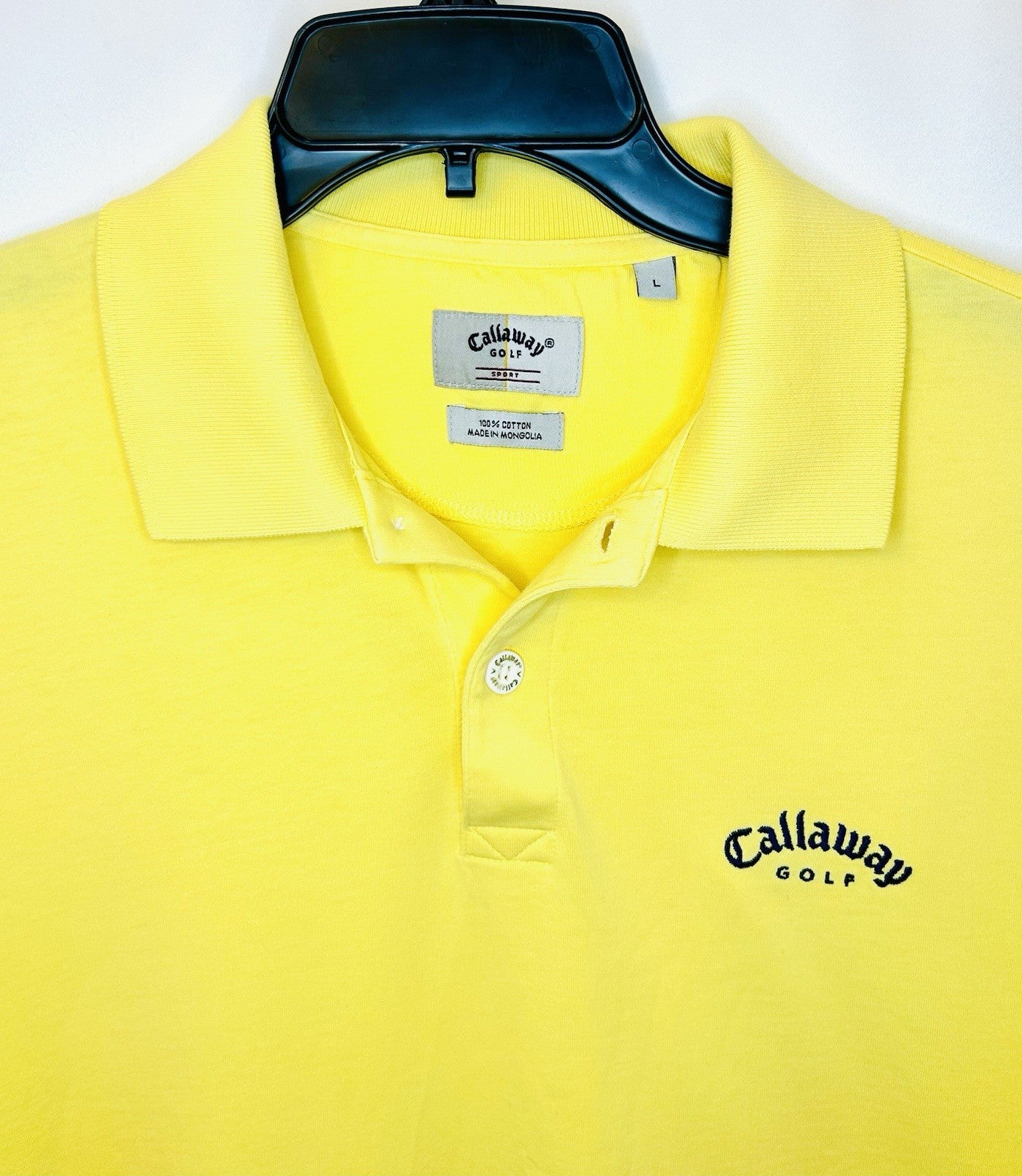 CALLAWAY Golf Sport- Yellow Polo - Men’s Size Large (44) - 100% Cotton