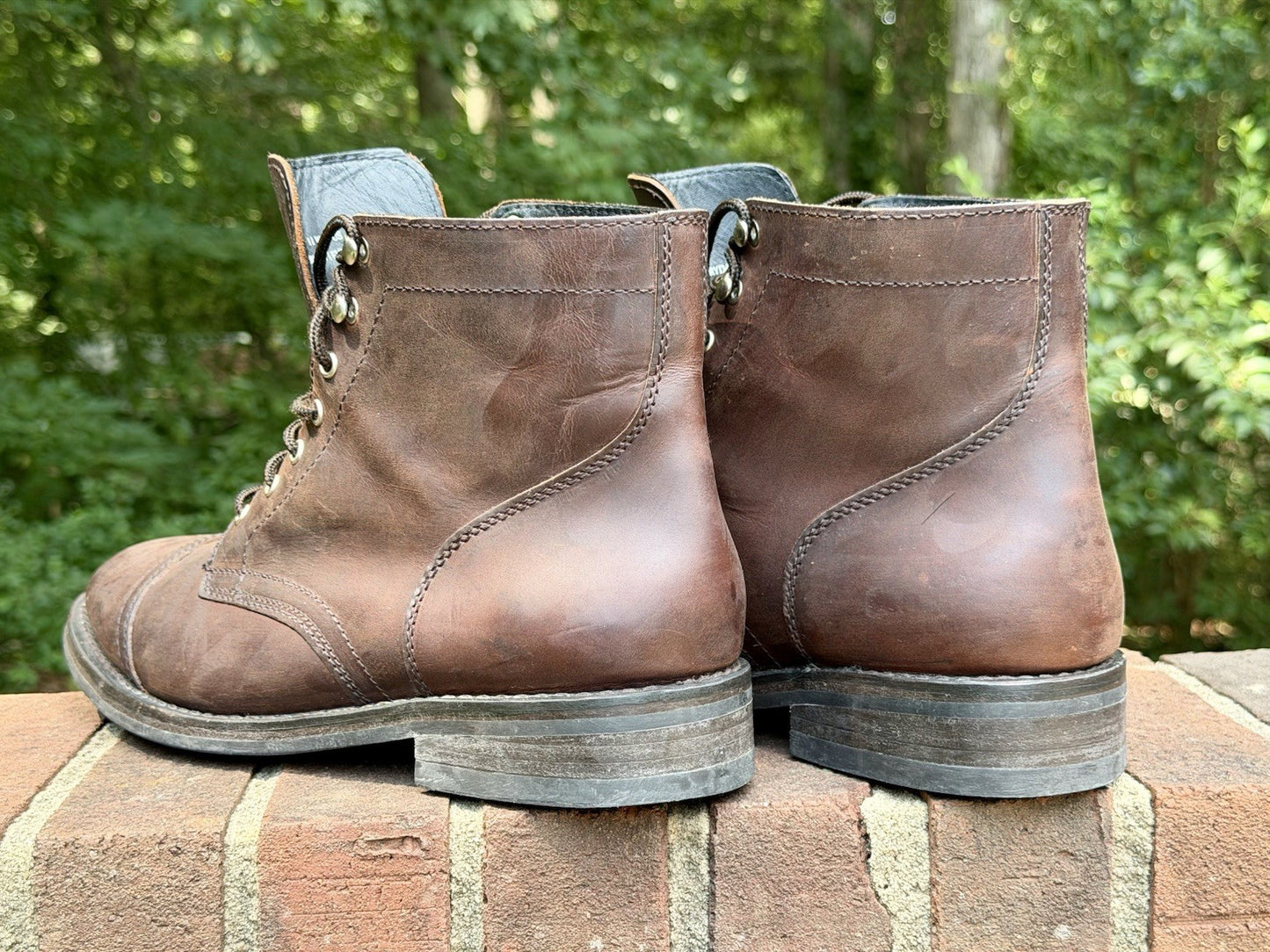 Thursday Boots Captain Men's Size 11 Wide Brown Leather Cap Toe Lace Up