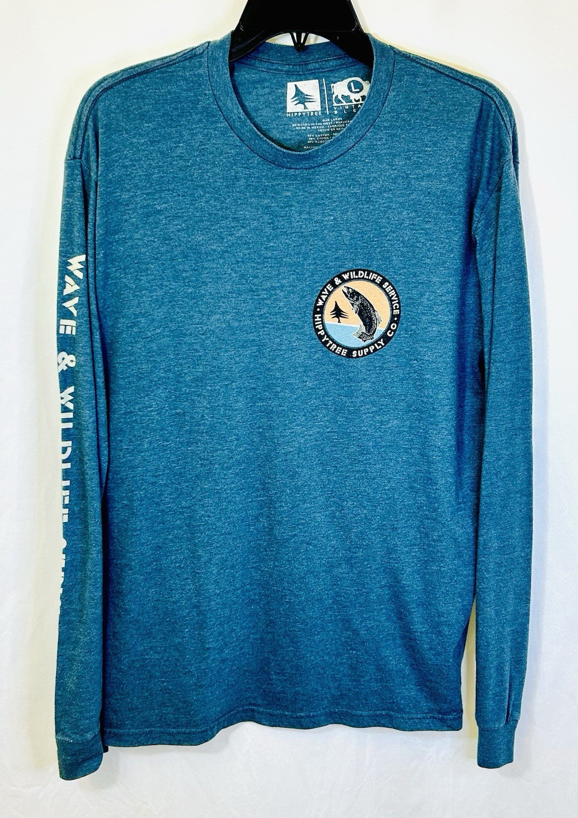 HippyTree Supply And Wave & Wildlife Service Co Long Sleeve Blue Men’s Large