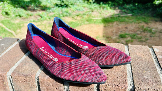 Rothys The Point Ballet Flats Womens W9 Red Knit Fabric Casual Comfort Shoes