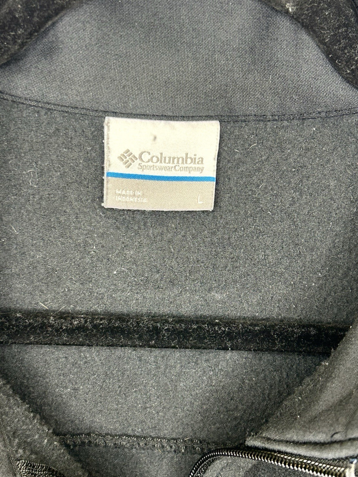 COLUMBIA MENS BLACK 1/4 Zip Fleece Jacket Size Large