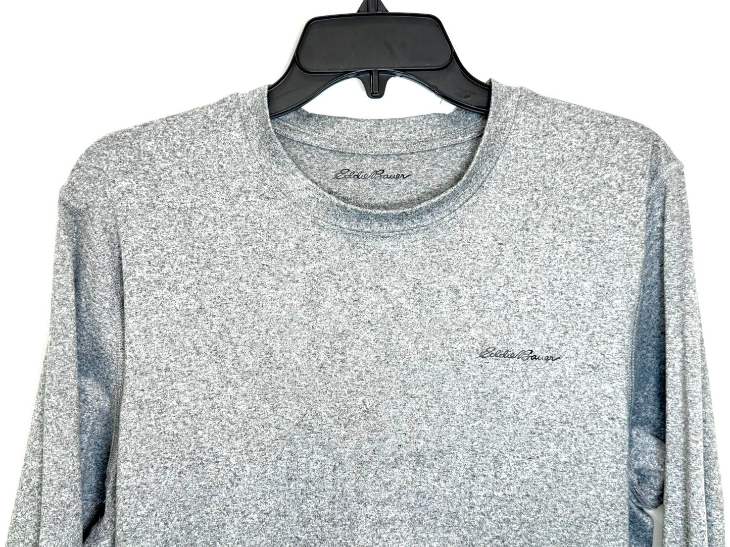 Eddie Bauer Men's Large Resolution Long Sleeve Active Performance Gray Tee Shirt