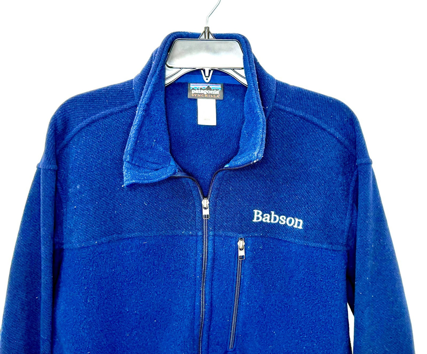 Patagonia Men's Large Blue Simple Synchilla Full Zip Fleece Jacket