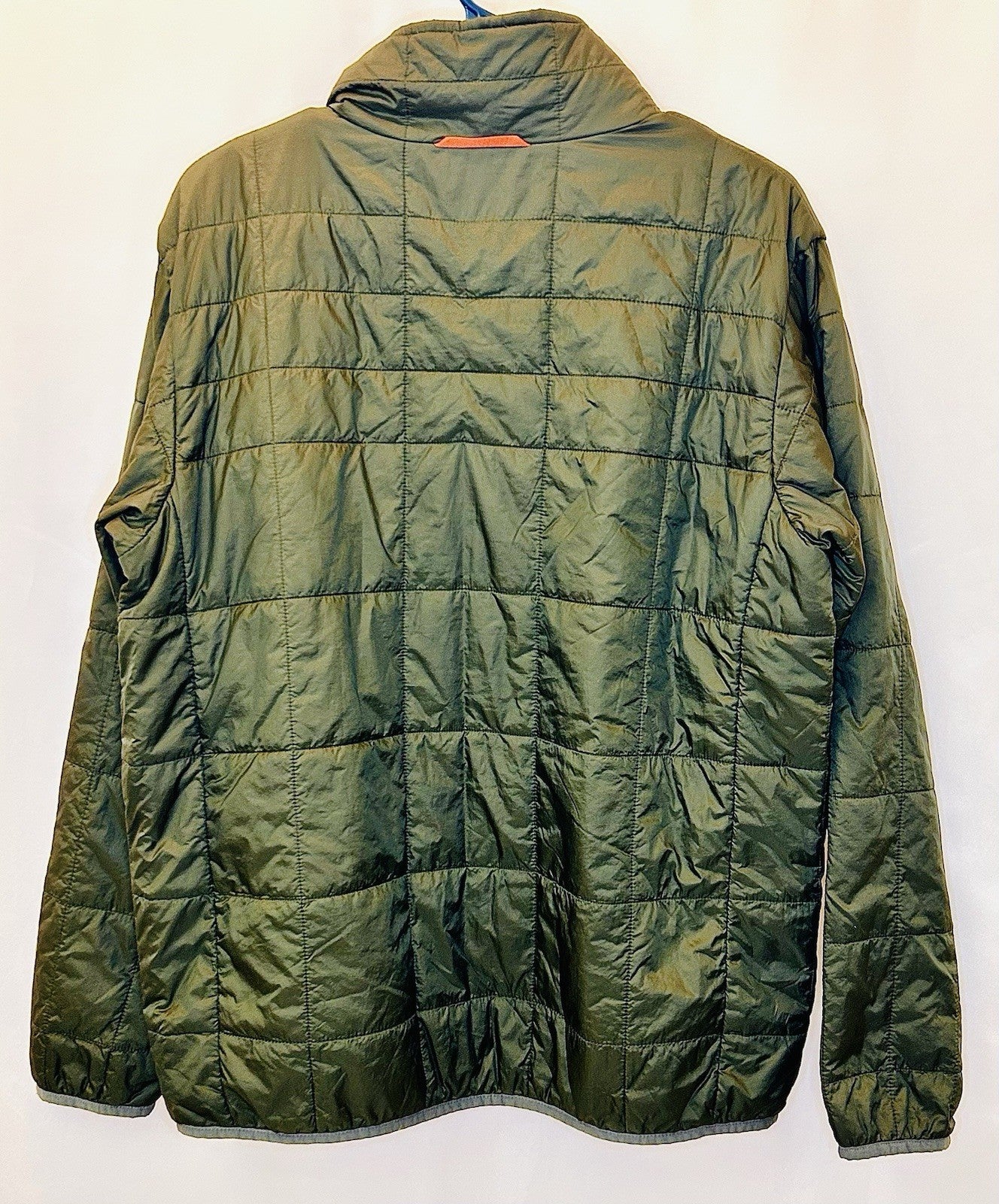 Simms Fishing Olive Green/Orange Thin Puffer Jacket - Men’s L Large - Portland