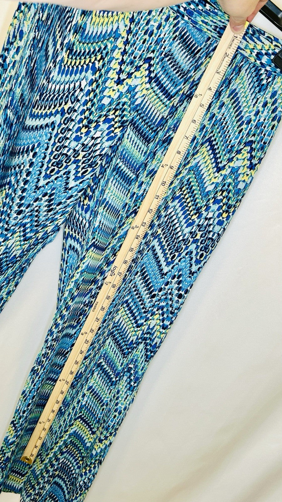 Counterparts Stretchy Pants Blue Size M Geo Design Pull On Casual Work Wide Leg