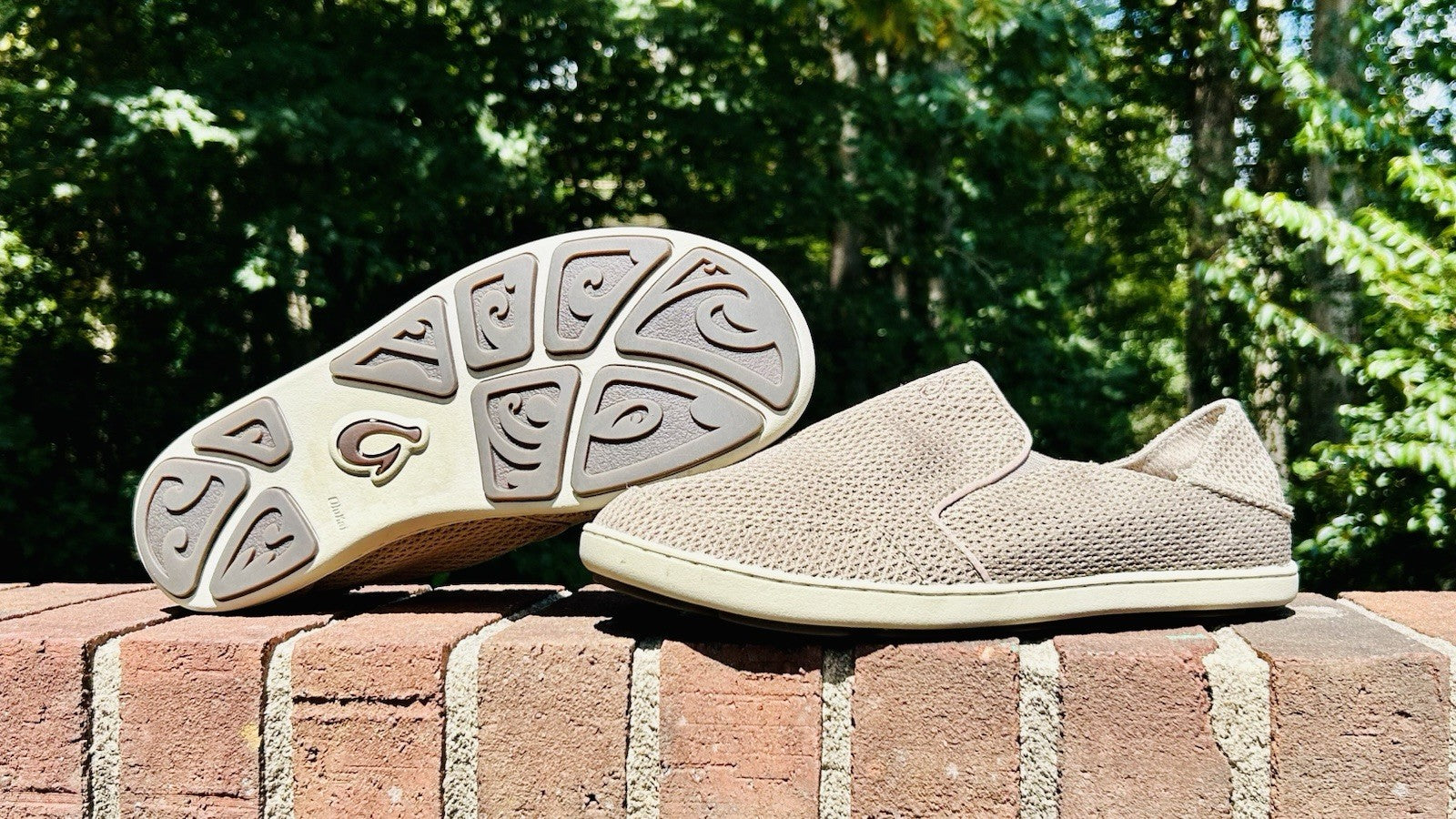 OLUKAI Nohea Mesh Men’s Slip On Sneakers Color Tan Size 9.5