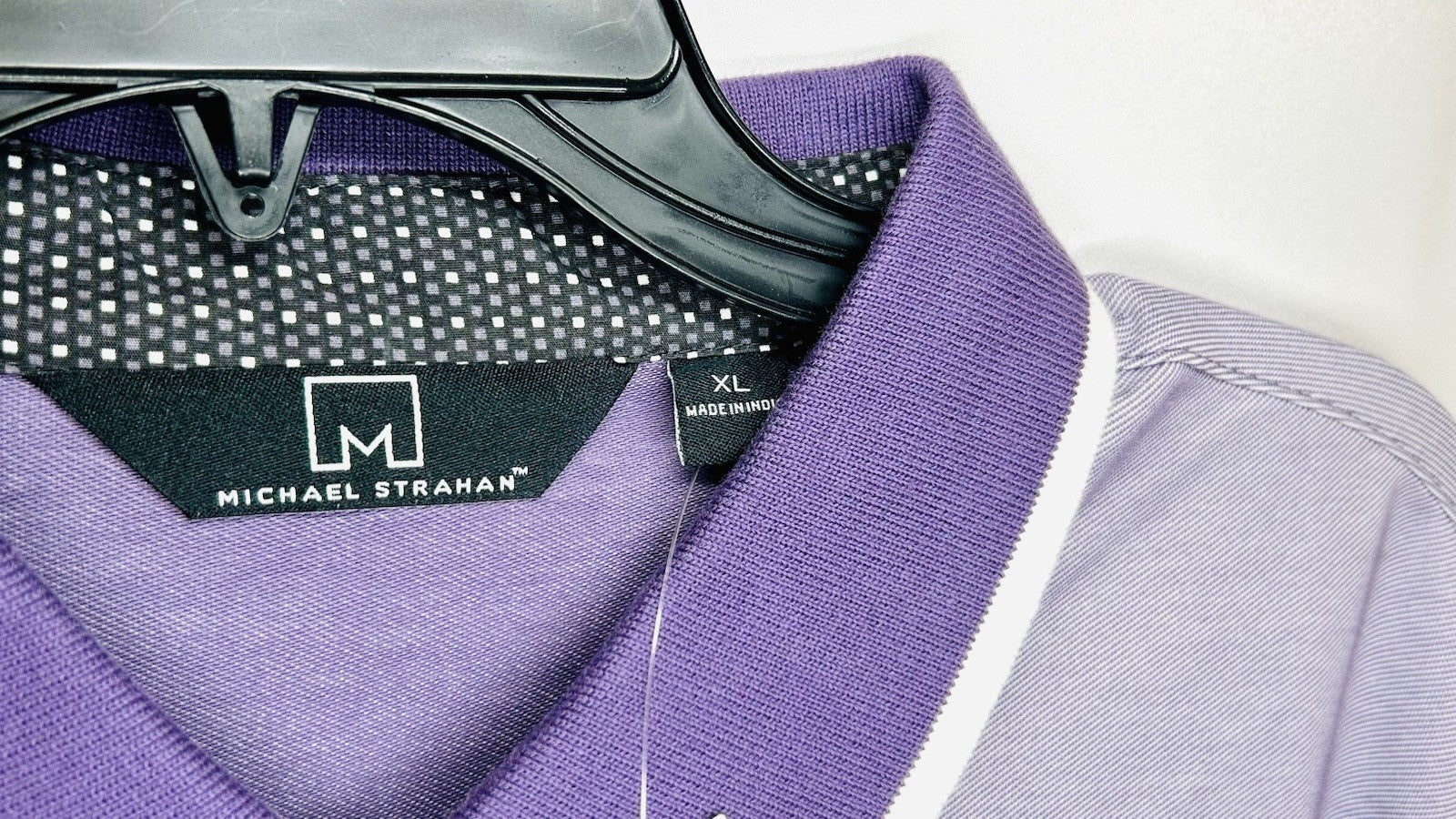 NWT!!! Michael Strahan Mens Polo Shirt Size Large Light Purple Cotton Blend B16