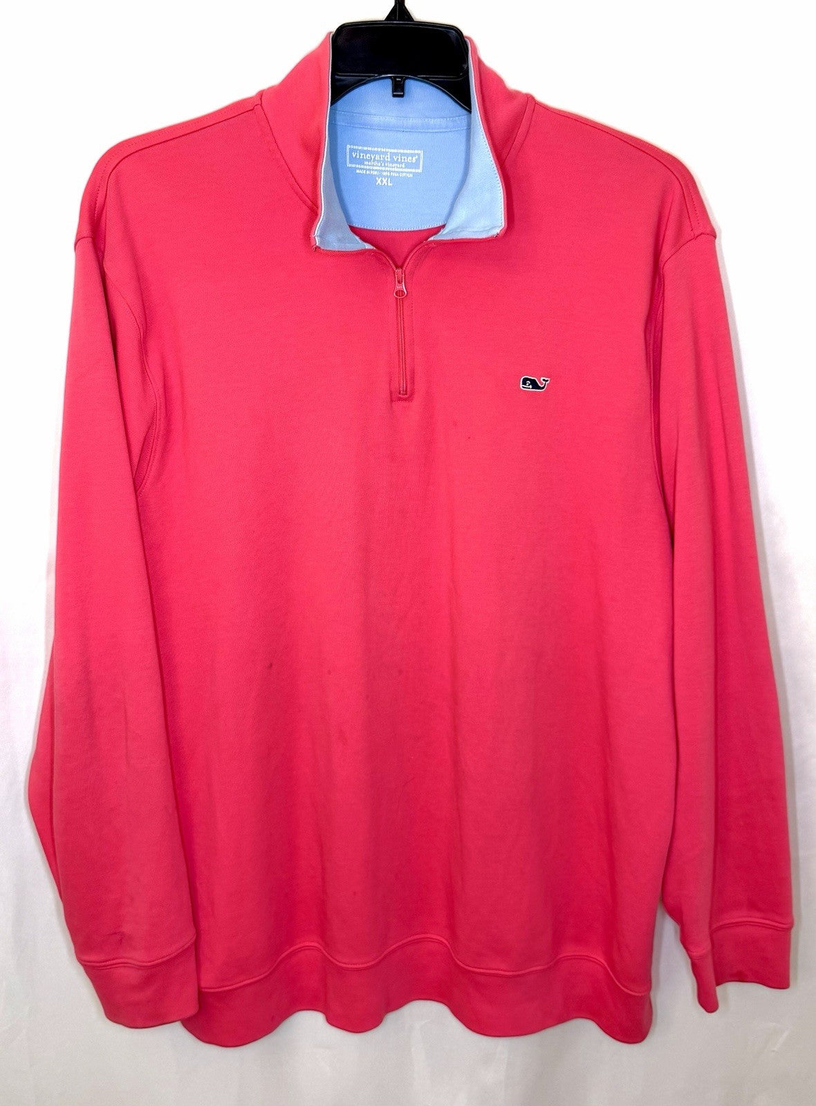 Vineyard Vines 3/4 zip Firecracker Pink Salmon Color Sweatshirt XXL