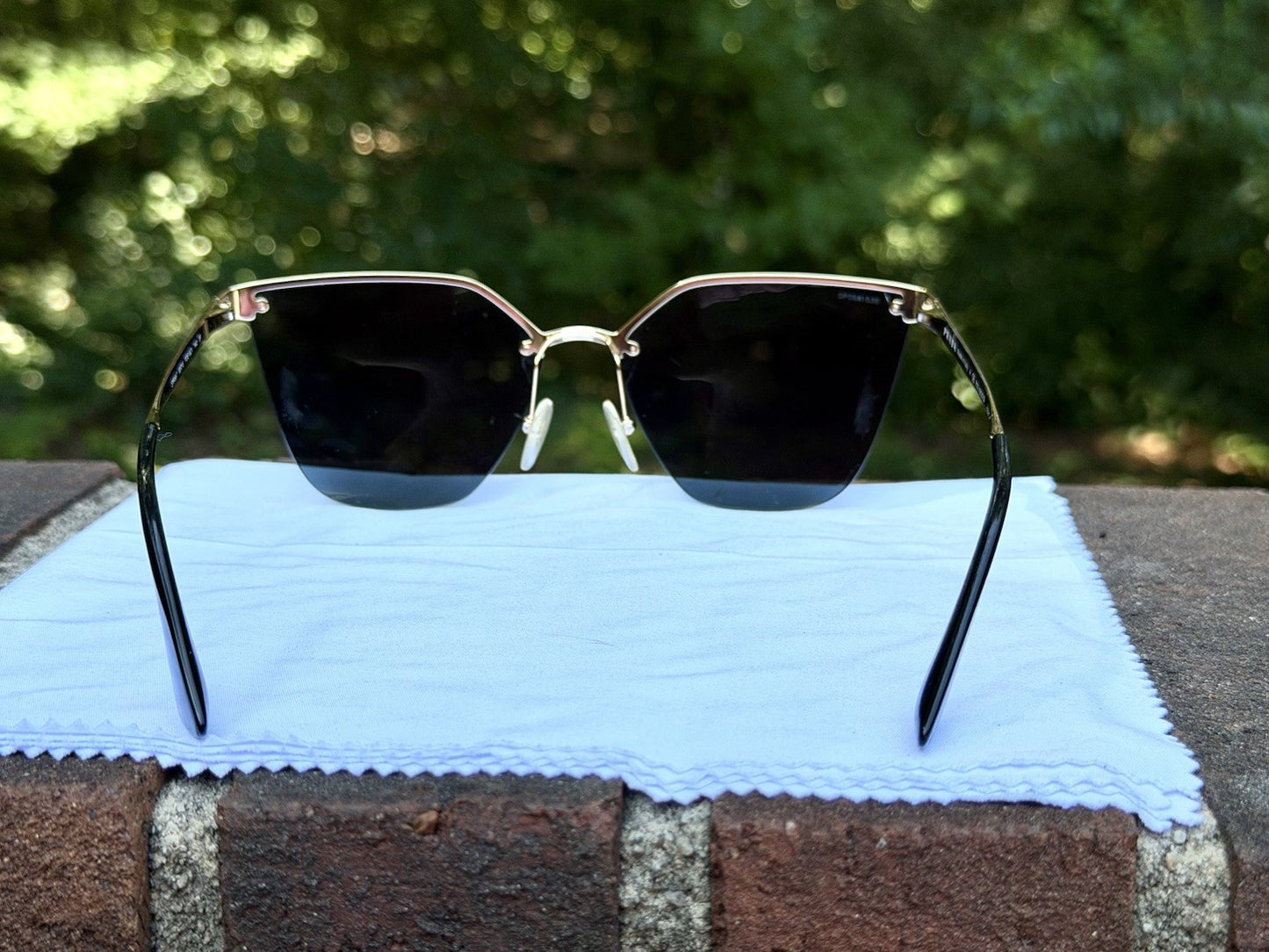 PRADA Cinéma SPR 68T Sunglasses Pale Gold Gray Mirror Polarized Cat Eye PR68TS