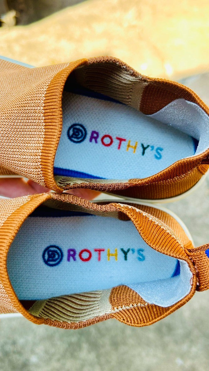 Rothy's Shoes Chelsea Boot Sneaker in Fawn Amber Brown / Size W12.5 & Men's 11