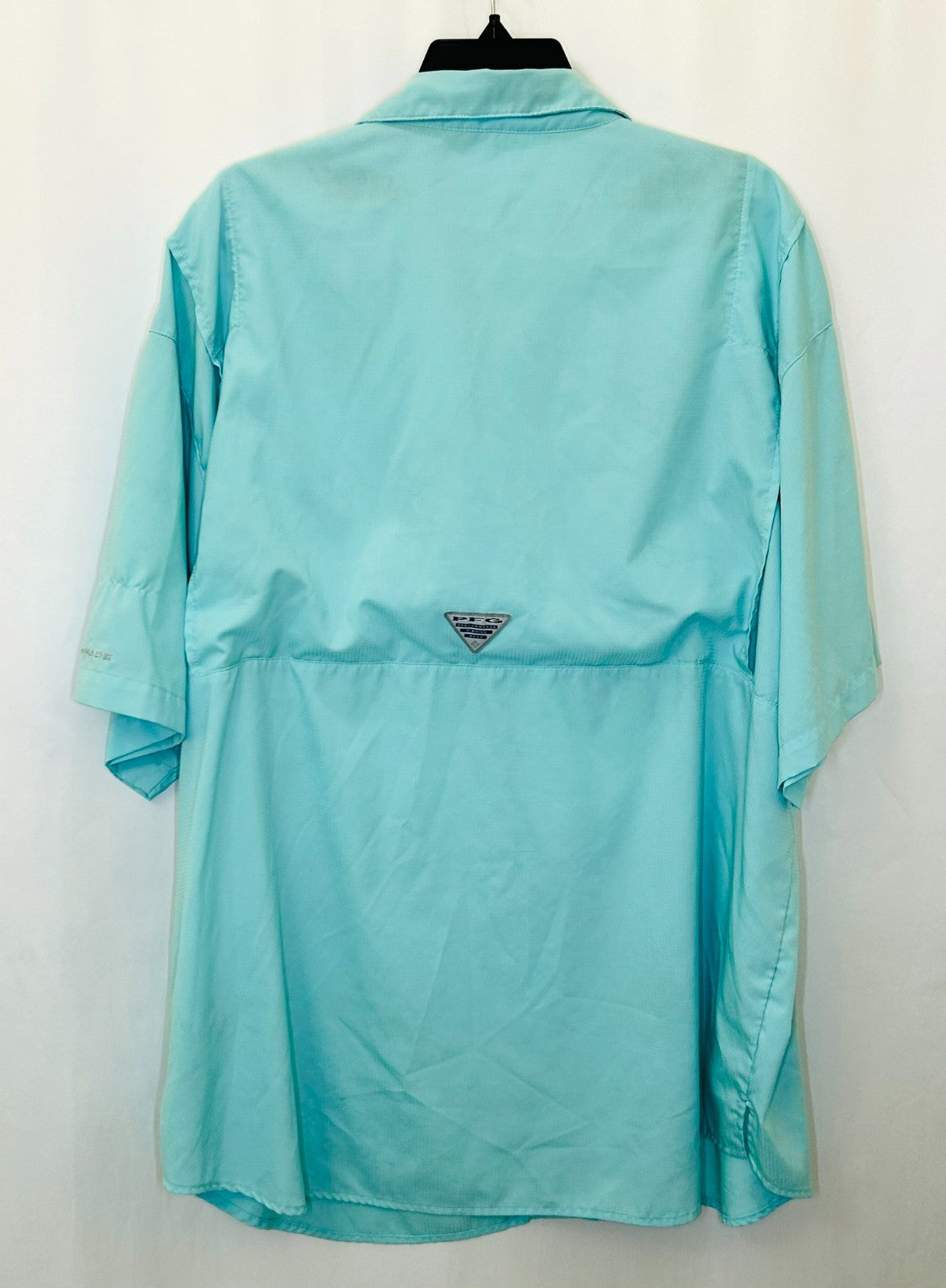 Columbia PFG Tamiami Teal Short Sleeve Vented Fishing Shirt Mens Size XXL
