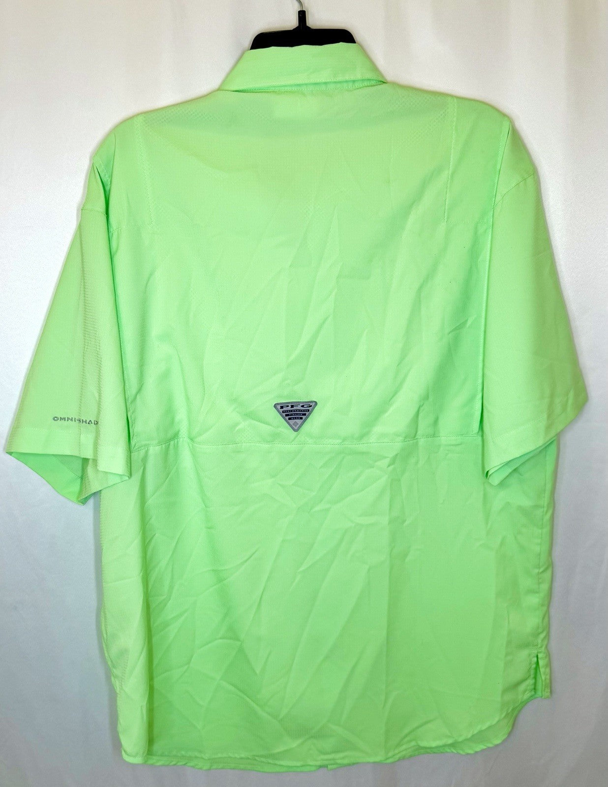 Columbia PFG Men's Vented Short Sleeve Button Down Shirt Medium Light Green