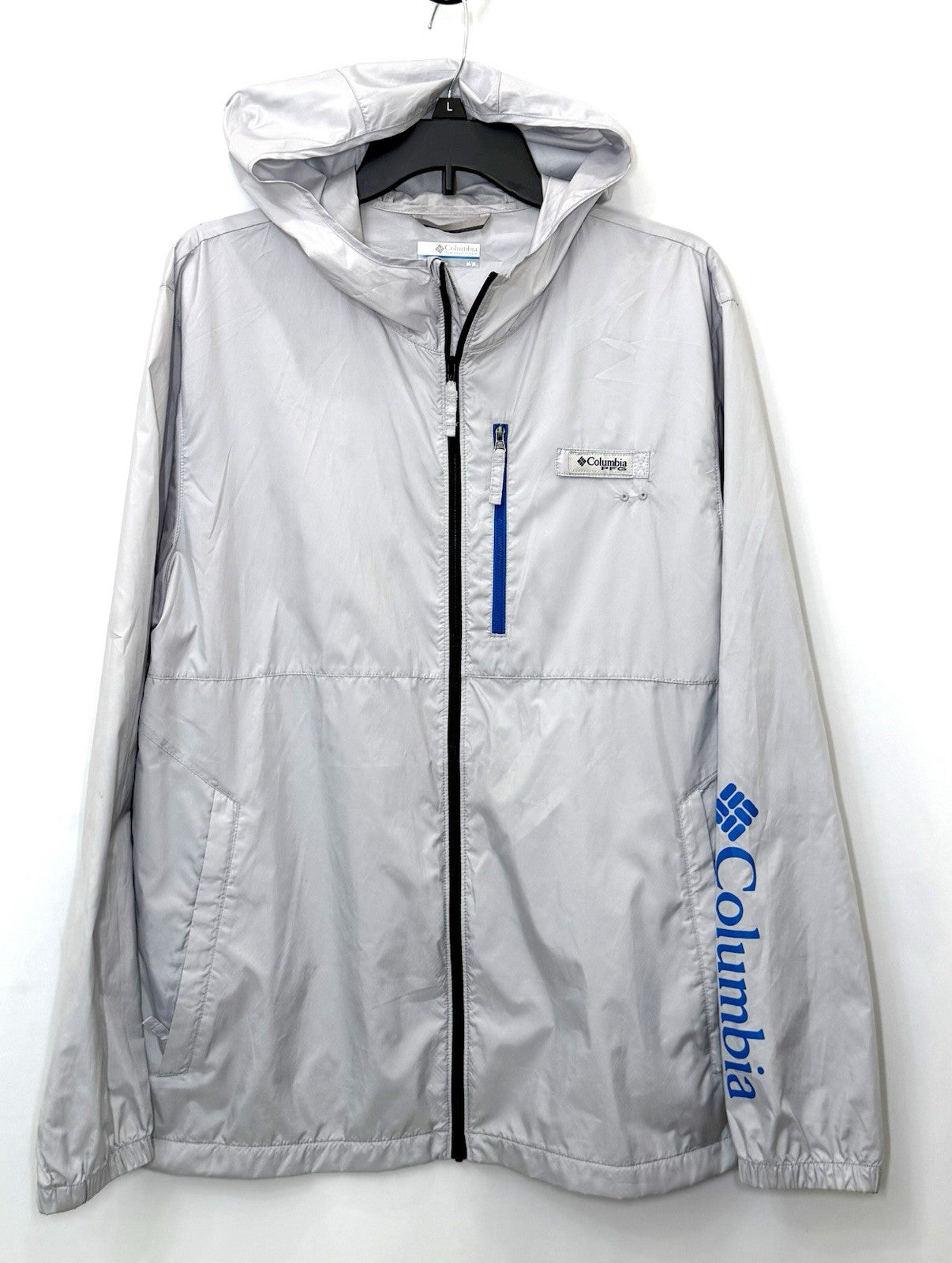 Columbia Terminal Spray PFG Grey Windbreaker Lightweight Jacket Men's Medium