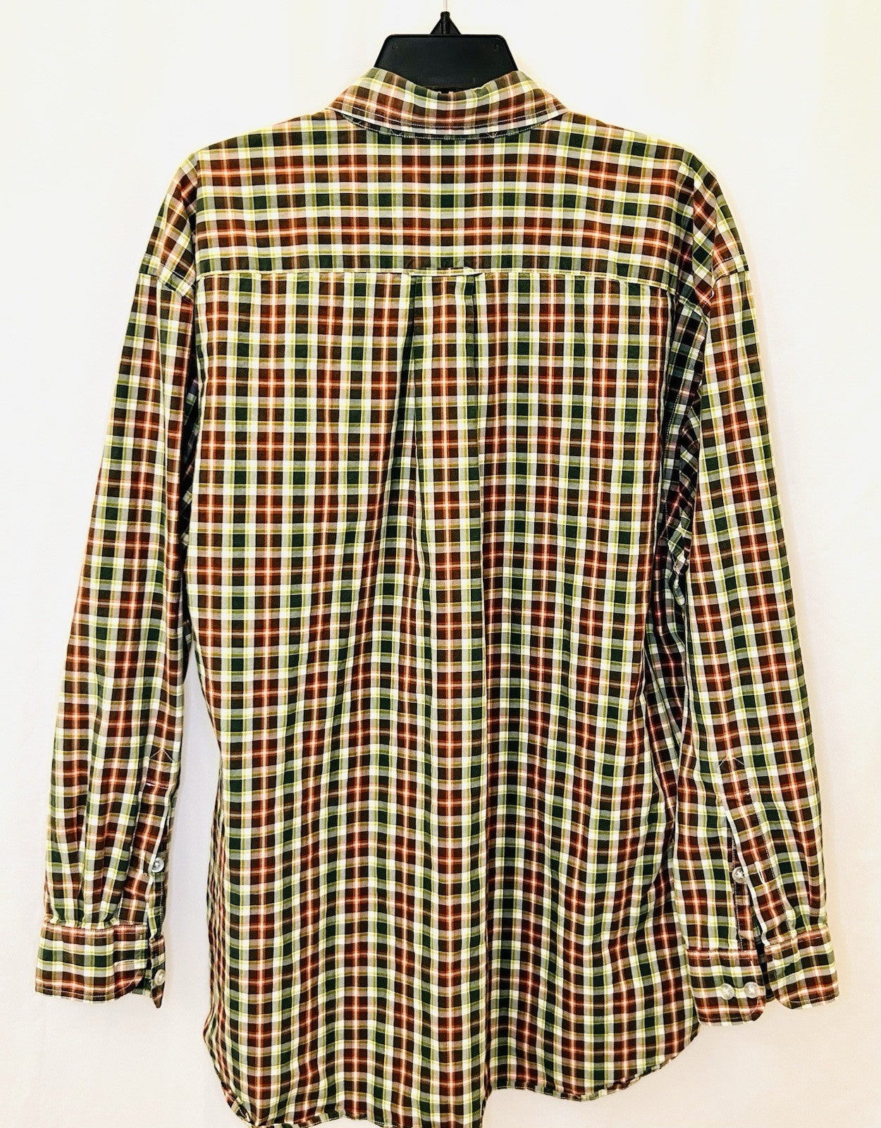 Orvis 100% Cotton Plaid Long Sleeve Button Down Shirt (Men's XL) Brown