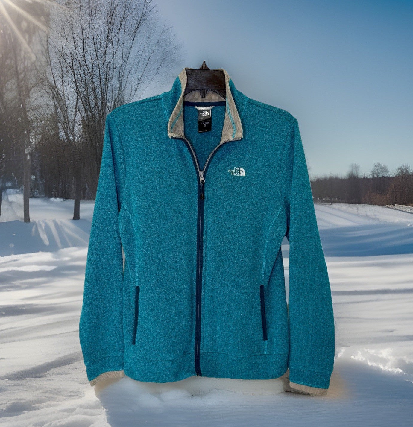 The North Face Women's Full Zip Fleece Jacket - Green - Size Large