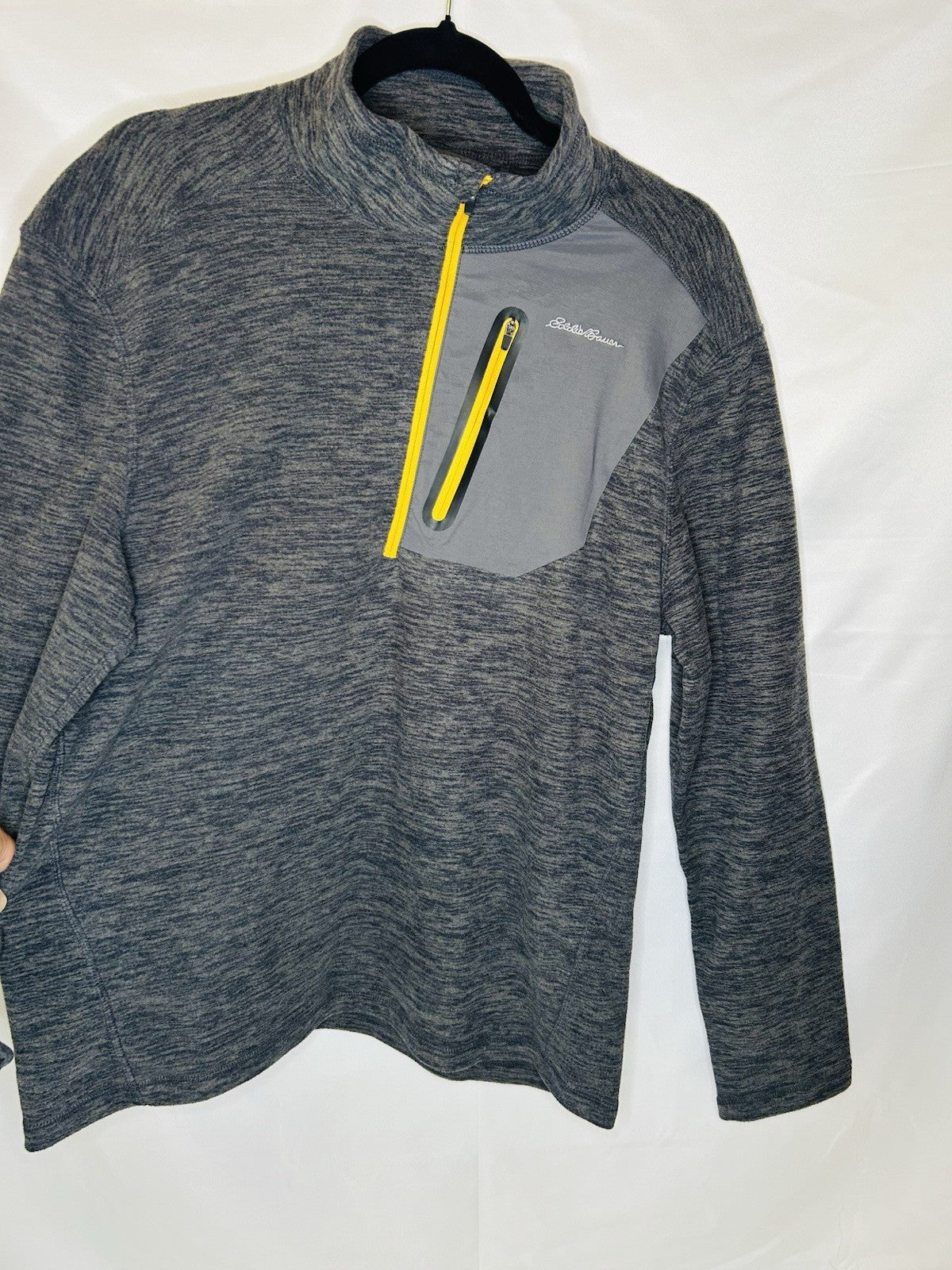 NWT Eddie Bauer First Accent Quarter Zip Jacket Men Cinder Gray M Fleece