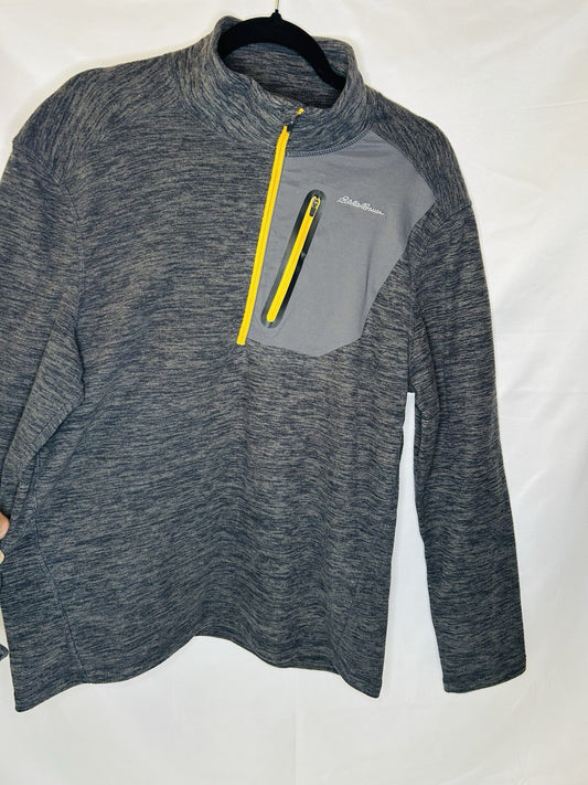 NWT Eddie Bauer First Accent Quarter Zip Jacket Men Cinder Gray M Fleece