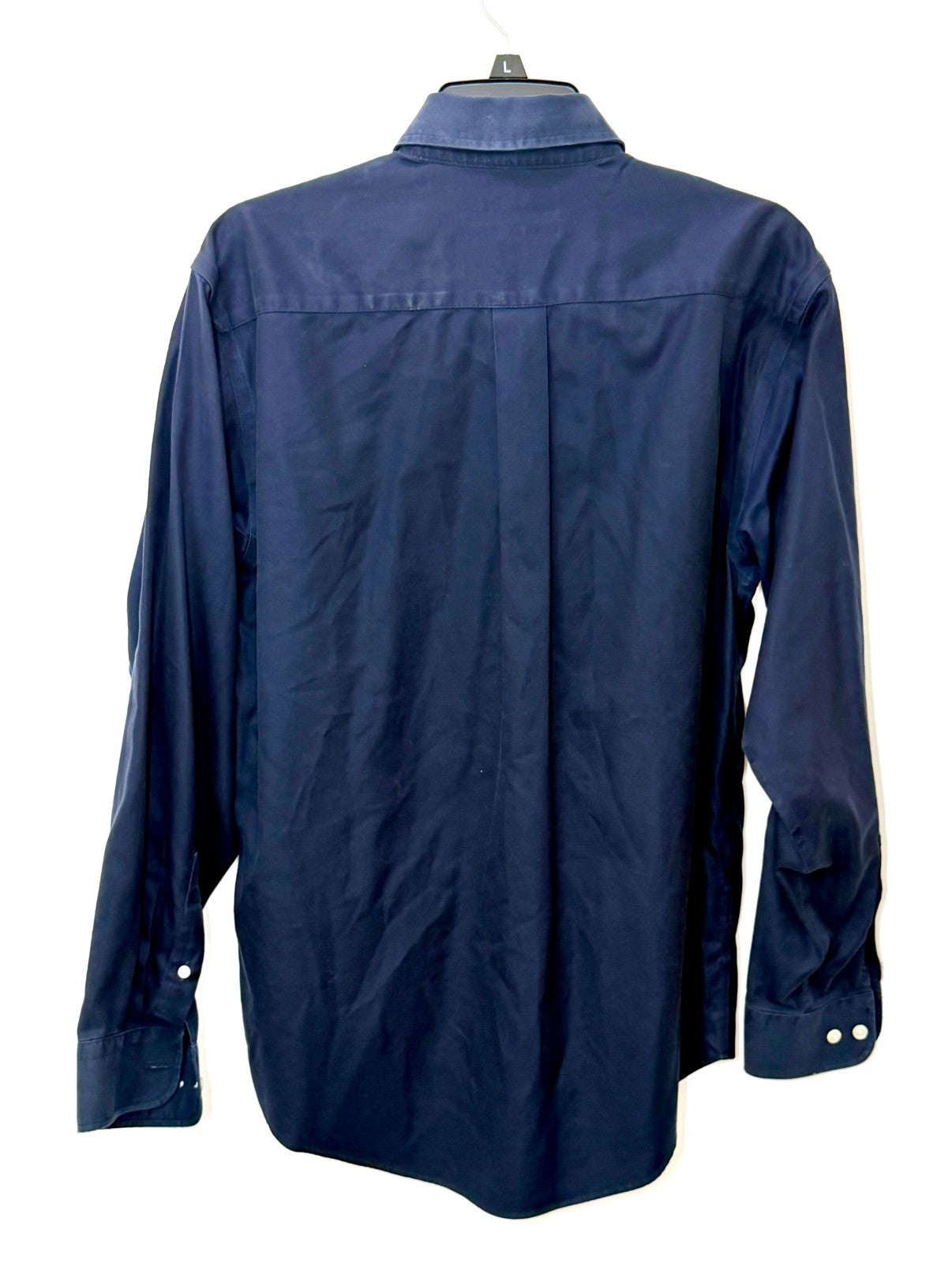 Turnbury Men's Size Small Navy Blue Non-Iron 100% Cotton Long Sleeve Button Down