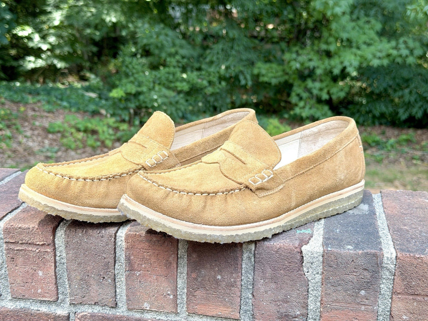 LUCA Drift Penny Loafer Suede Crepe Sole Men’s Size 12 Honey Tan Worn Once
