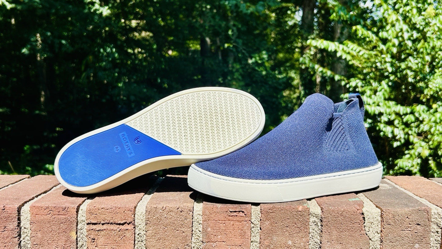 Rothy’s Women’s The Chelsea Pull-On High Top Ankle Boots Nightfall Navy Blue 9.5