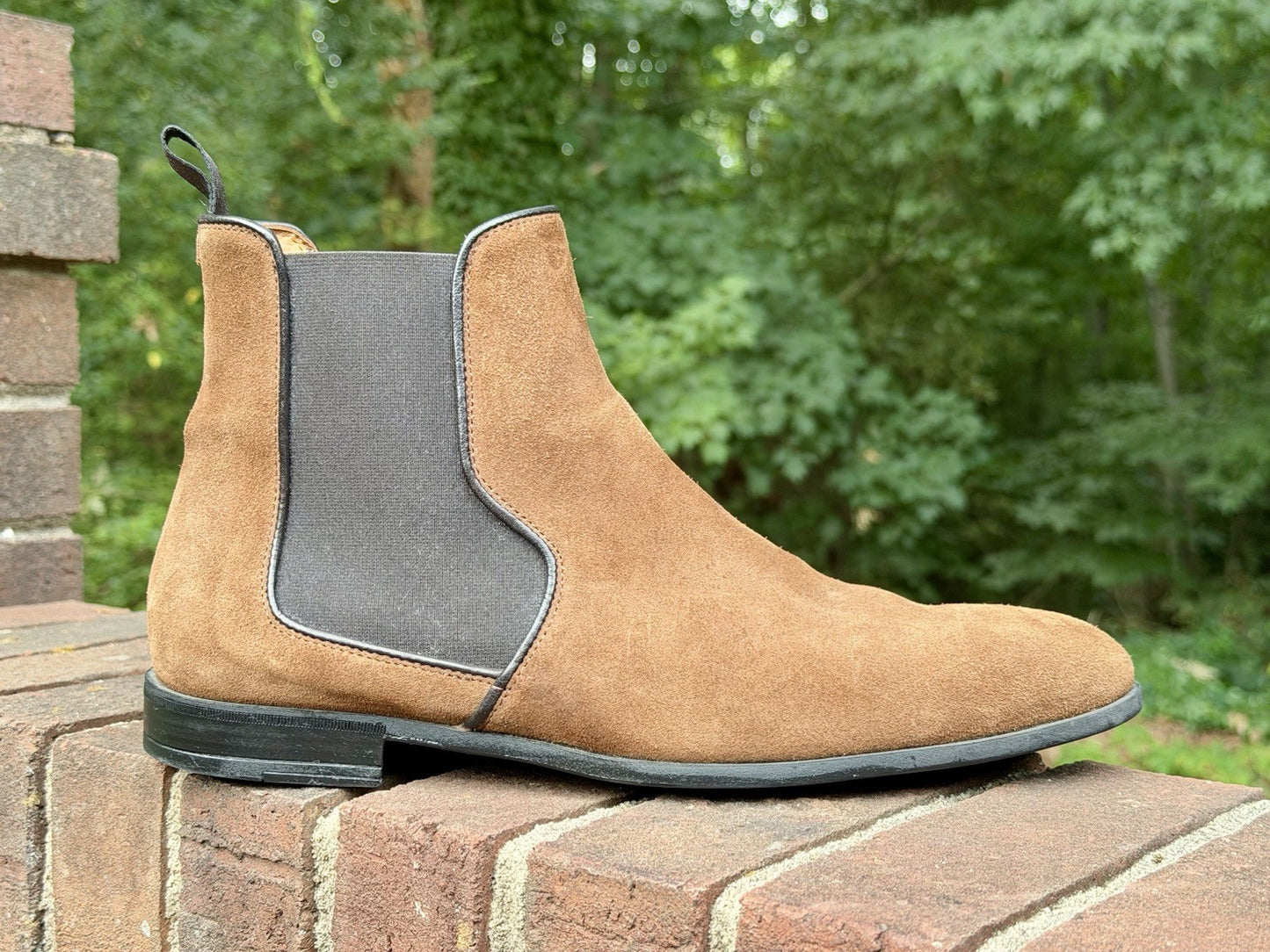 Harrys London Mark Chelsea Boots Suede Brown Men's Size 43 US 10 ($550+ New)