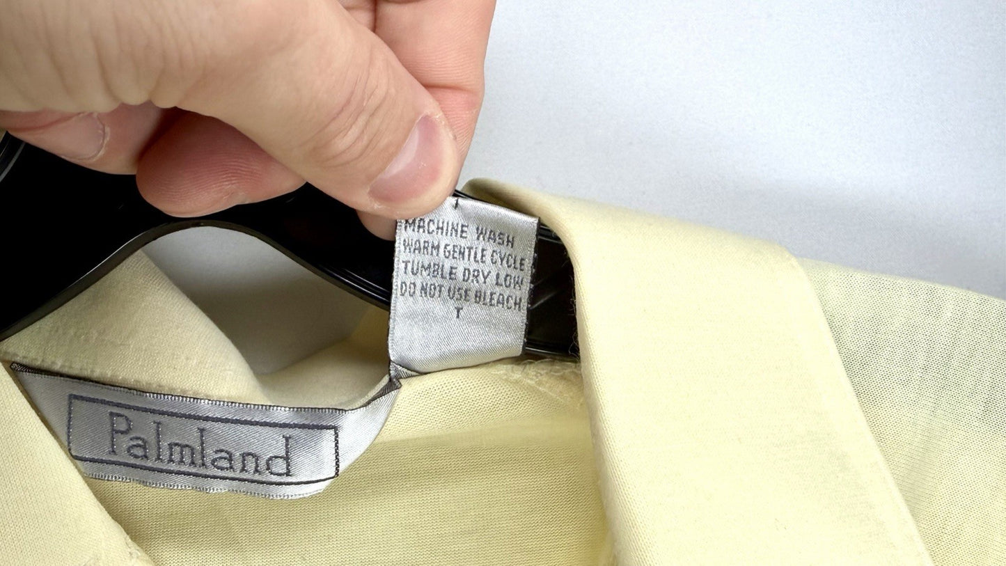 VTG Palmland Polo Men’s Medium Bright Yellow With Embroidered Fish