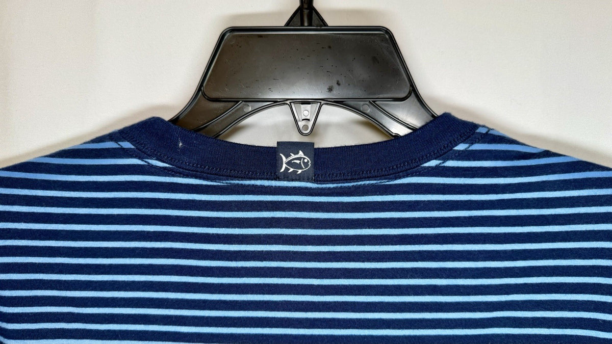 Southern Tide Men’s Stripe Skipjack S/S Tee True Navy Size Large MSRP $44.00