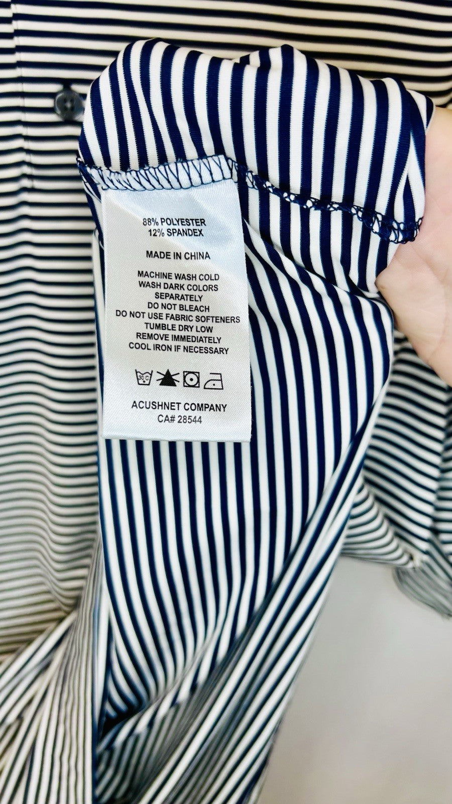 FootJoy Golf Polo Shirt Navy Striped Performance Stretch Short Sleeve XL