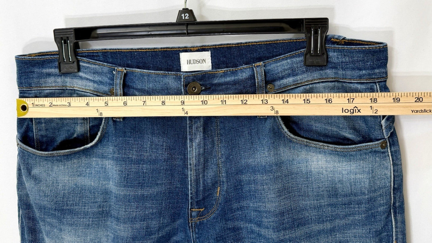 HUDSON SARTOR RELAXED SKINNY DISTRESSED DENIM JEANS / Men Sz 36x32 / Worn Once!